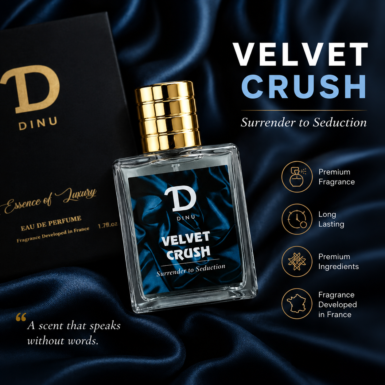 DINU Velvet crush long lasting unisex perfumes 8 Hrs |50ml